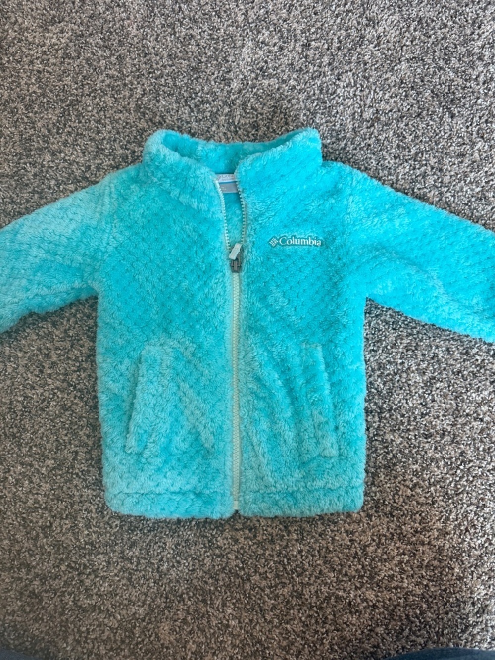 Columbia Toddler Girls Sherpa Jacket in Teal Blue Size 12-18 Months